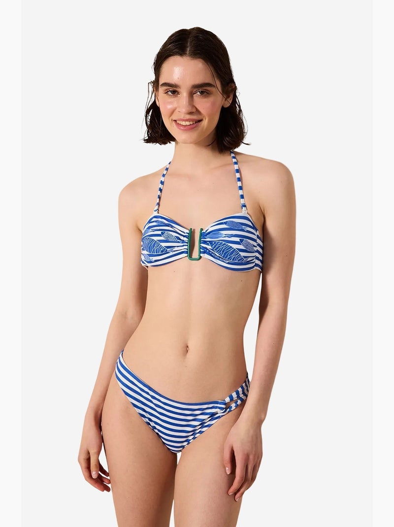 Finny braguita de bikini con rayas laterales penti Blanco Azul - Kiabi