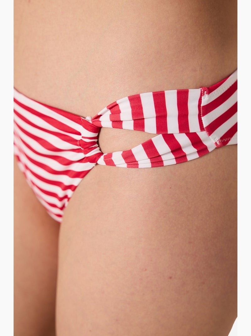 Finny braguita de bikini con rayas laterales penti Blanco Rojo - Kiabi