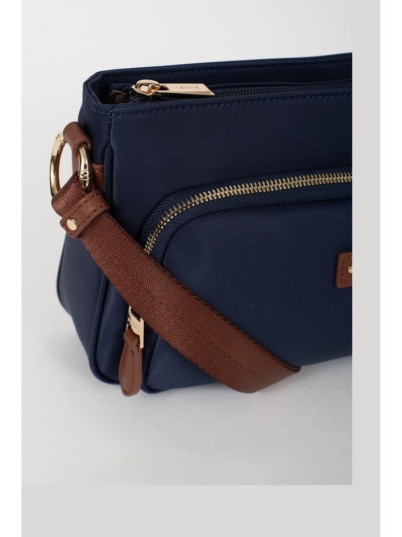 FIONA - Bolso bandolera - Material repelente al agua Azul Marrón Azul - Kiabi