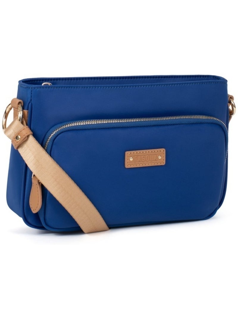 FIONA - Bolso bandolera - Material repelente al agua Blanco Azul marino - Kiabi