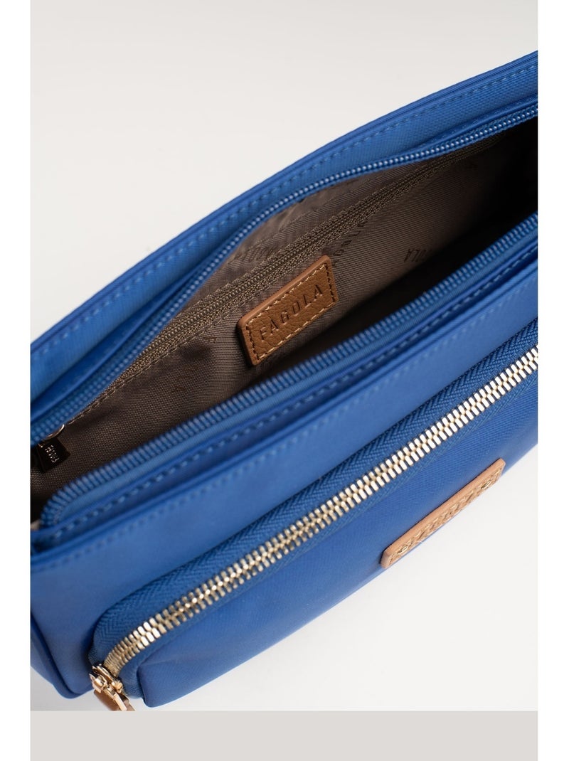 FIONA - Bolso bandolera - Material repelente al agua Blanco Azul marino - Kiabi