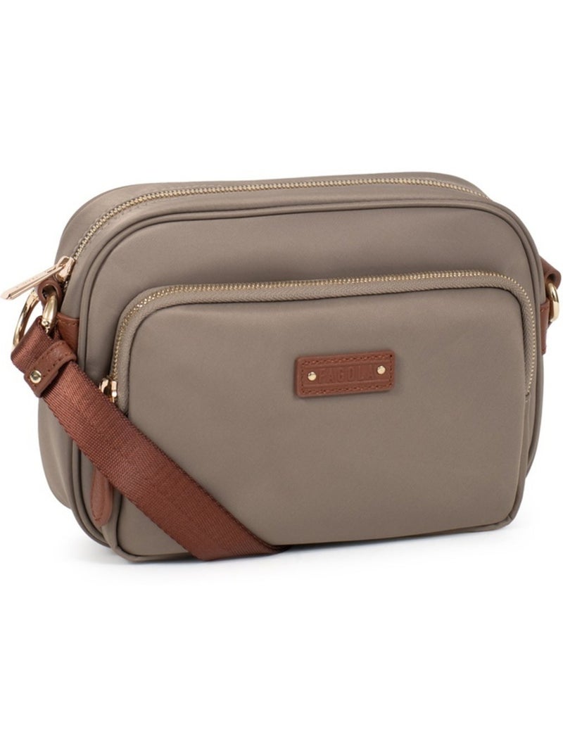 FIONA - Bolso bandolera - Material repelente al agua Marrón capuchino - Kiabi