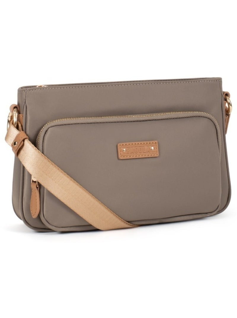 FIONA - Bolso bandolera - Material repelente al agua Marrón habano - Kiabi