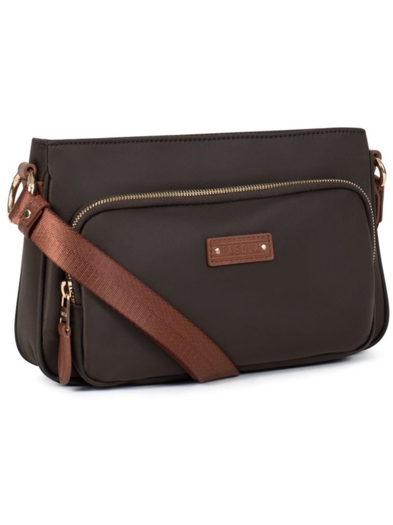 FIONA - Bolso bandolera - Material repelente al agua Marrón tabaco - Kiabi