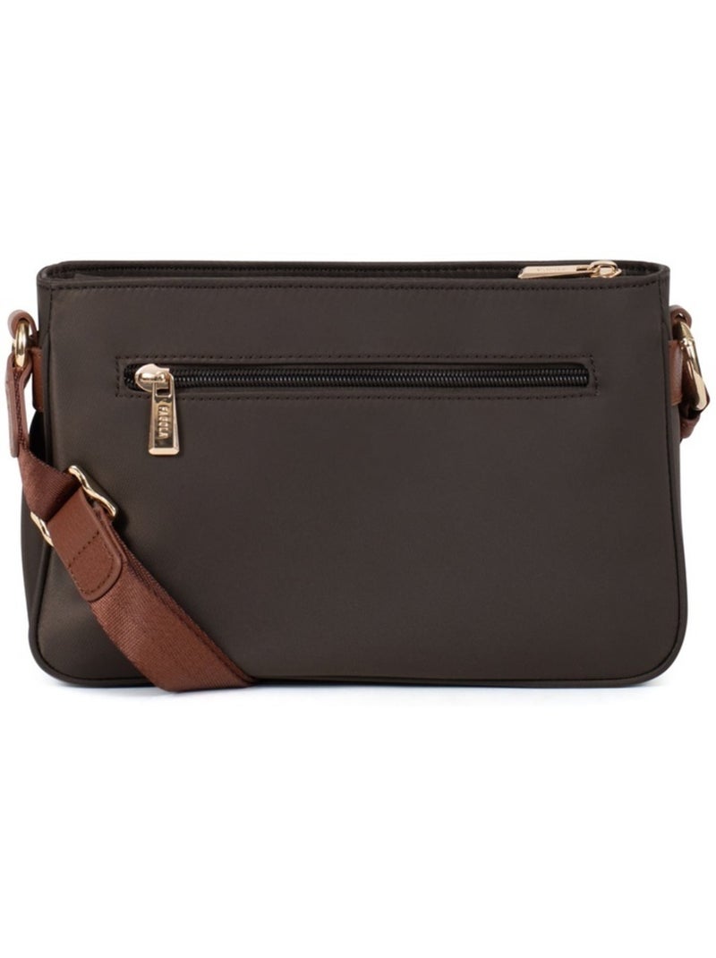 FIONA - Bolso bandolera - Material repelente al agua Marrón tabaco - Kiabi