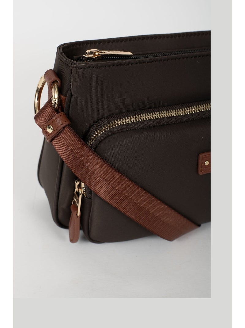 FIONA - Bolso bandolera - Material repelente al agua Marrón tabaco - Kiabi