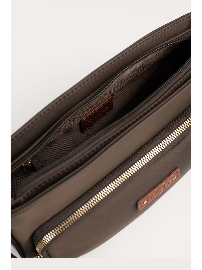 FIONA - Bolso bandolera - Material repelente al agua Marrón tabaco - Kiabi