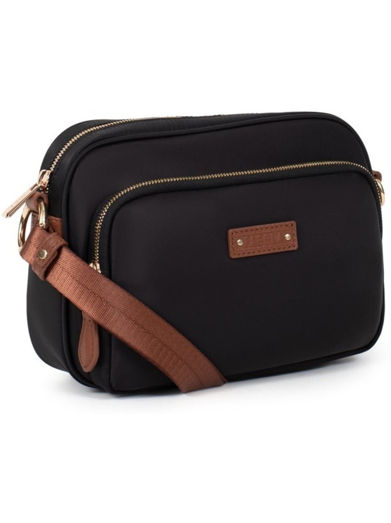FIONA - Bolso bandolera - Material repelente al agua Negro Marrón - Kiabi
