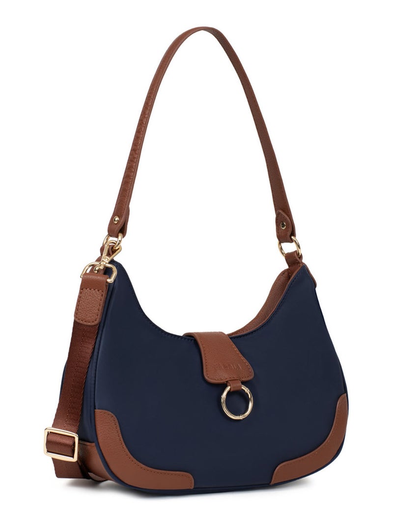 FIONA - Bolso de hombro con 1 asa - Material repelente al agua Azul Marrón Azul - Kiabi