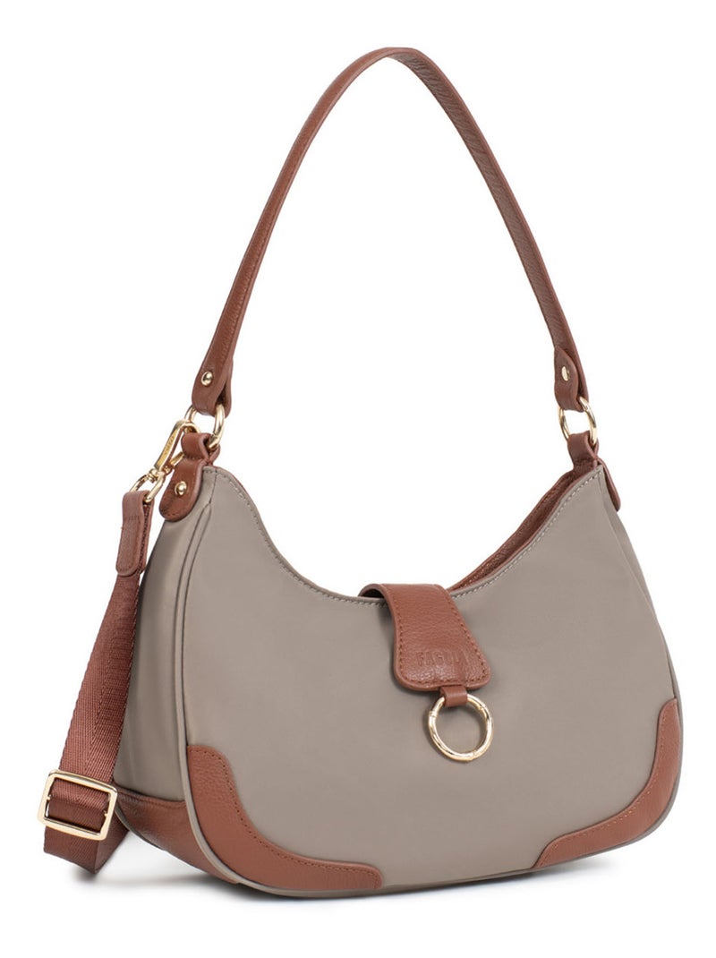FIONA - Bolso de hombro con 1 asa - Material repelente al agua Marrón capuchino - Kiabi