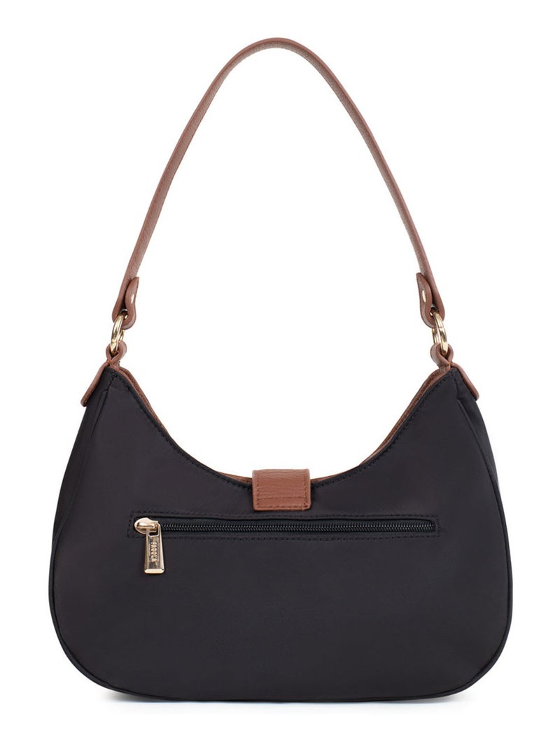 FIONA - Bolso de hombro con 1 asa - Material repelente al agua Negro Marrón - Kiabi