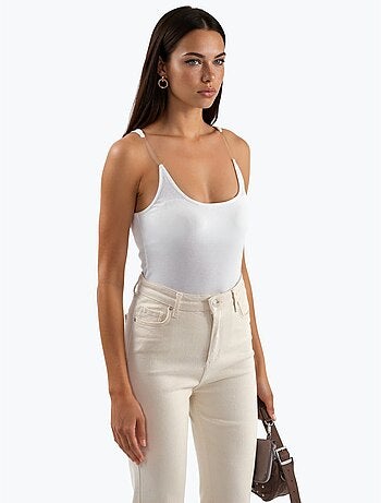 Fitted u collar knitted sleeveless tank top hiccup