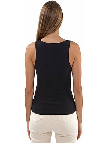 Fitted u collar knitted sleeveless tank top hiccup