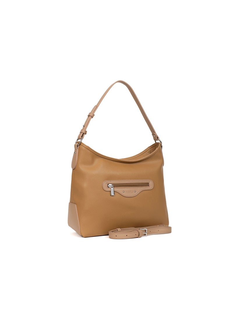 FLAVIA - Bolso de hombro con 1 asa Taupe - Kiabi