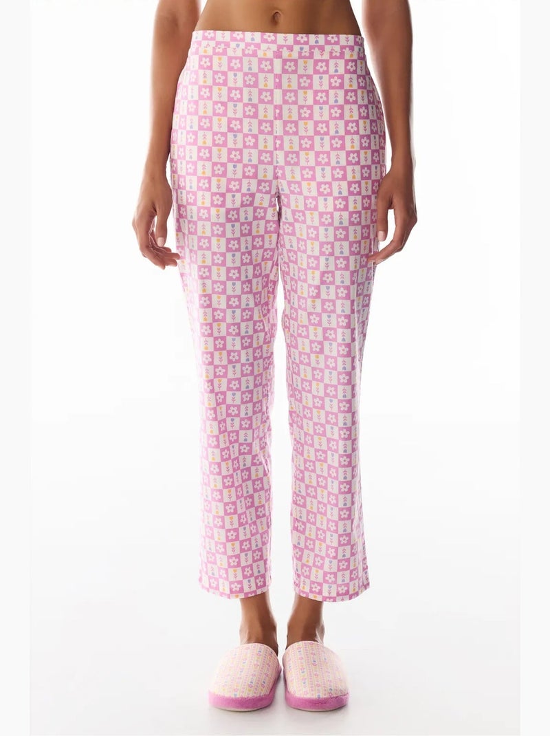 Flora estampado floral pantalón de pijama penti Rosa/Blanco - Kiabi