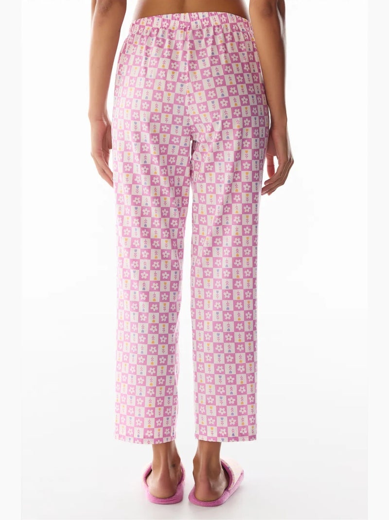 Flora estampado floral pantalón de pijama penti Rosa/Blanco - Kiabi