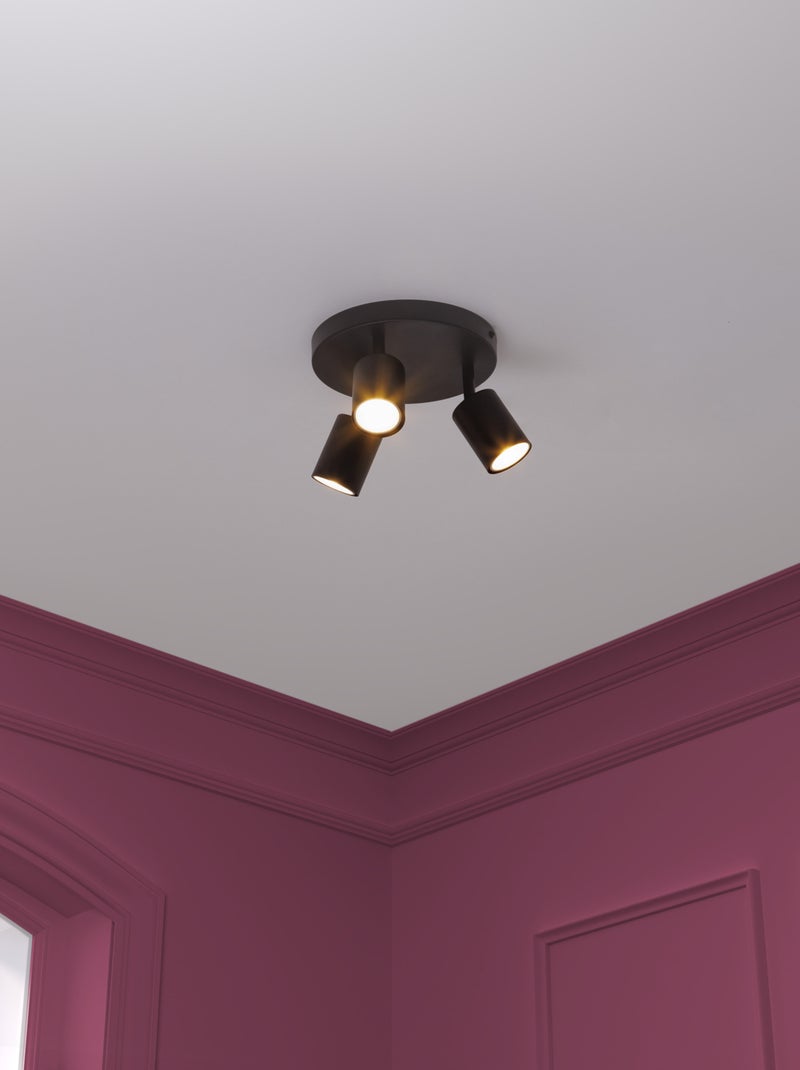 Foco de techo triple orientable Negro - Kiabi