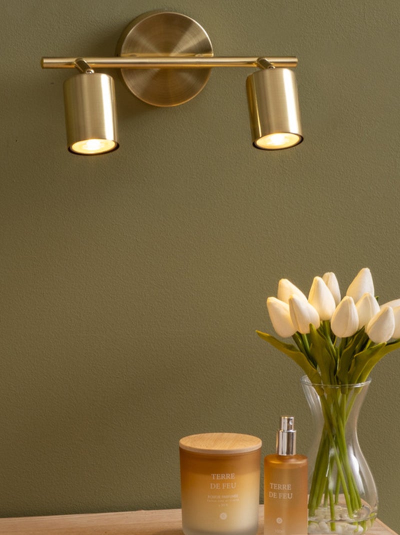 Foco mural doble orientable compatible con techo Dorado/Oro - Kiabi