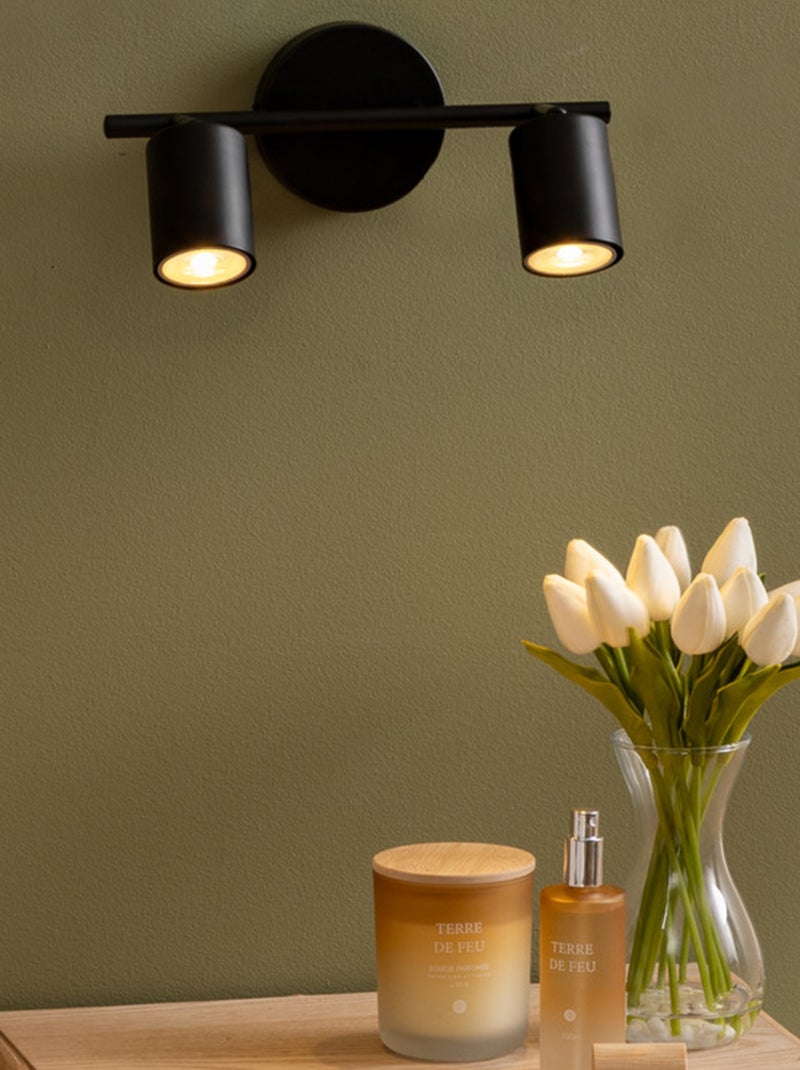 Foco mural doble orientable compatible con techo Negro - Kiabi