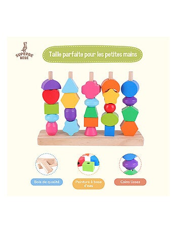 Formas de madera para apilar y clasificar - Juego educativo | SUPERBE BEBE