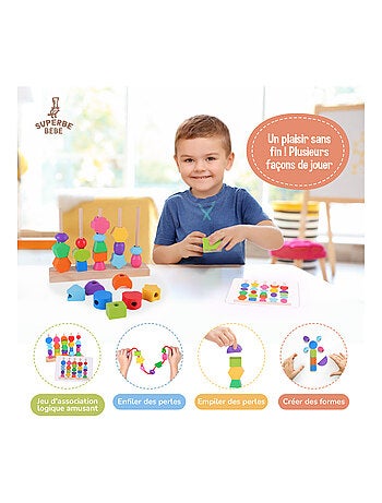 Formas de madera para apilar y clasificar - Juego educativo | SUPERBE BEBE