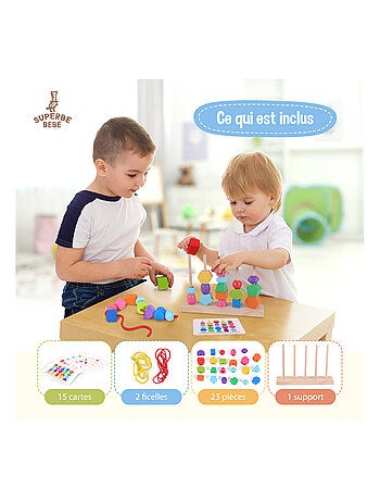 Formas de madera para apilar y clasificar - Juego educativo | SUPERBE BEBE