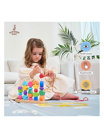 Formas de madera para apilar y clasificar - Juego educativo | SUPERBE BEBE