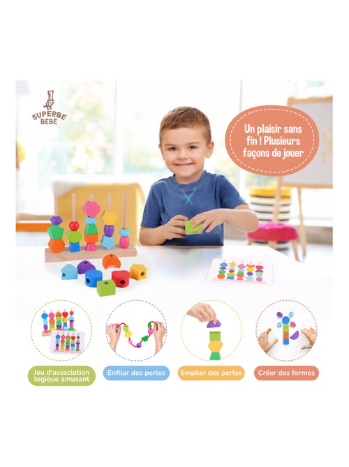Formas de madera para apilar y clasificar - Juego educativo | SUPERBE BEBE - Kiabi Formas de madera para apilar y clasificar - Juego educativo | SUPERBE BEBE - Kiabi