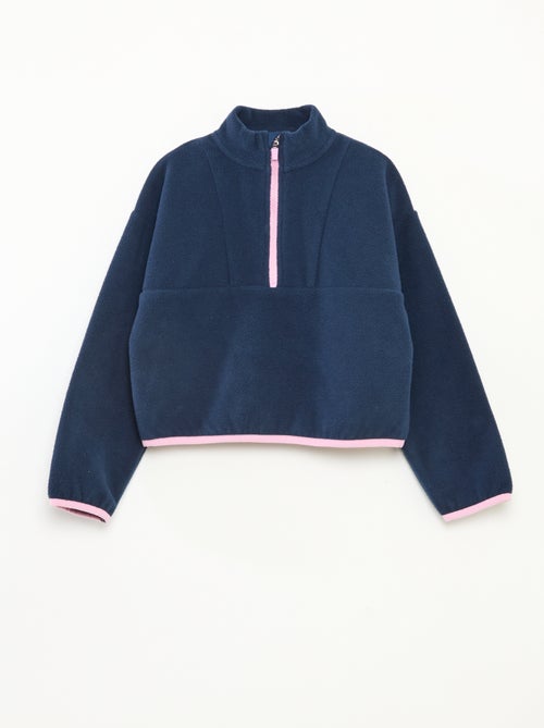 Forro polar con cuello camionero y ribete - Kiabi