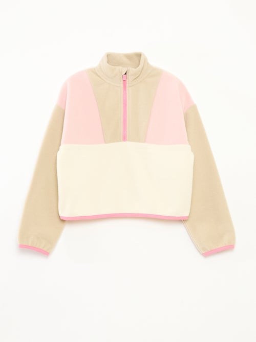 Forro polar con cuello camionero y ribete - Kiabi