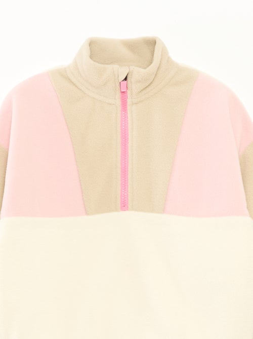 Forro polar con cuello camionero y ribete - Kiabi