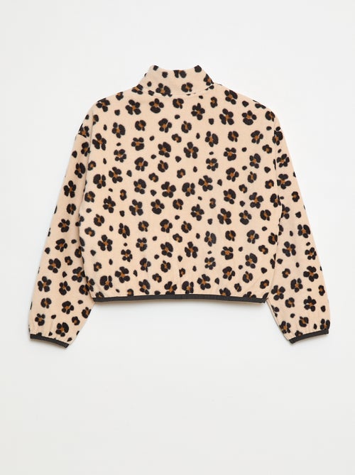 Forro polar con cuello chimenea y ribete - Kiabi