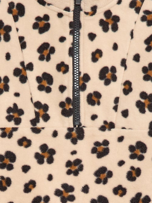 Forro polar con cuello chimenea y ribete - Kiabi