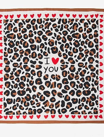 Foulard estampado fantasía (100x100 cm) 'Agathe Sorlet x Kiabi' - San Valentín