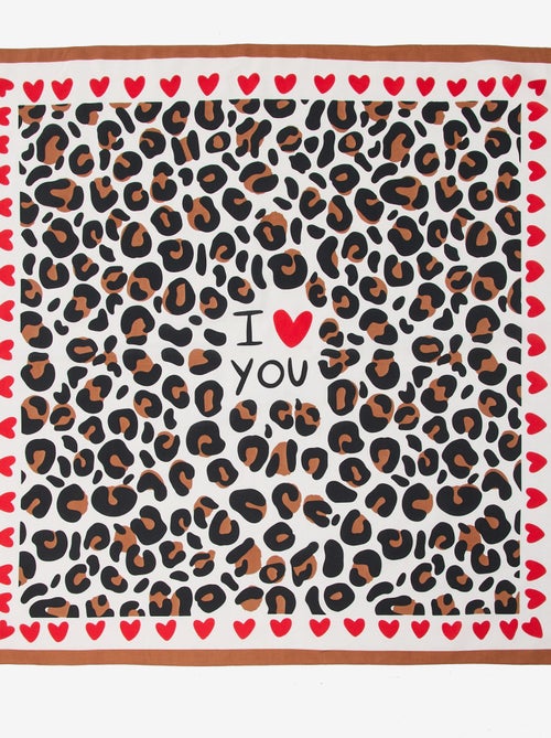 Foulard estampado fantasía (100x100 cm) 'Agathe Sorlet x Kiabi' - San Valentín - Kiabi