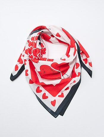 Foulard estampado fantasía (100x100 cm) 'Agathe Sorlet x Kiabi' - San Valentín