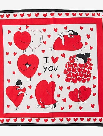 Foulard estampado fantasía (100x100 cm) 'Agathe Sorlet x Kiabi' - San Valentín