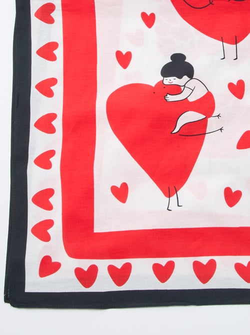 Foulard estampado fantasía (100x100 cm) 'Agathe Sorlet x Kiabi' - San Valentín - Kiabi