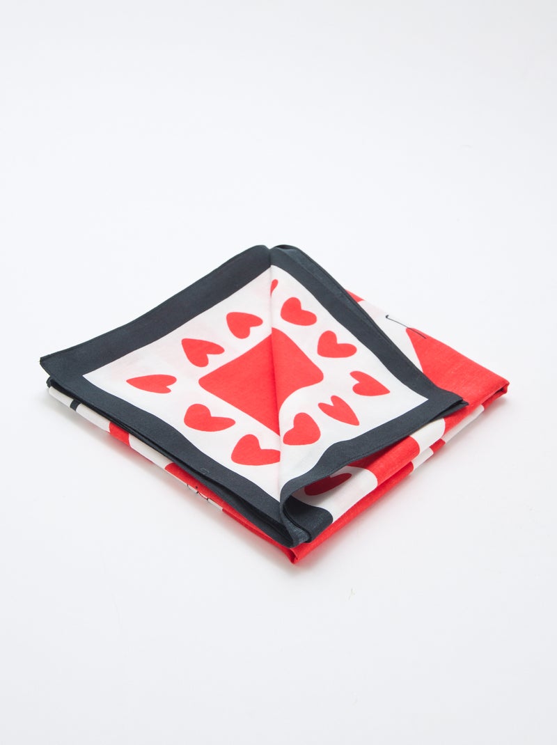 Foulard estampado fantasía (100x100 cm) 'Agathe Sorlet x Kiabi' - San Valentín Blanco - Kiabi