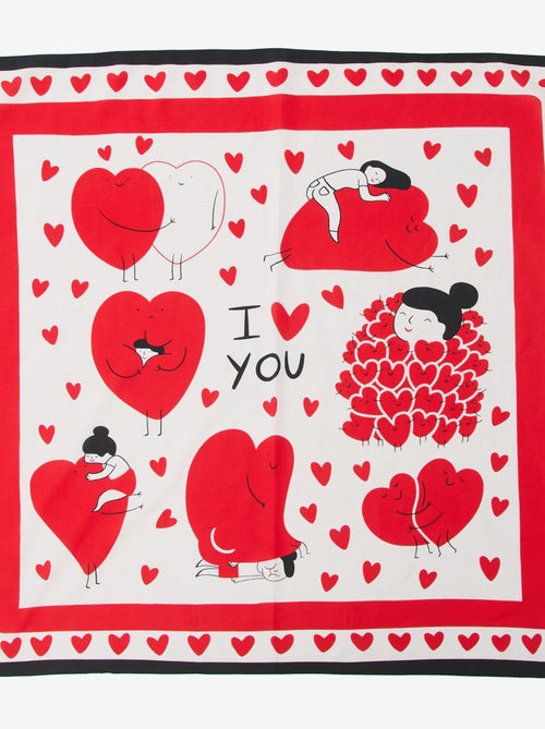 Foulard estampado fantasía (100x100 cm) 'Agathe Sorlet x Kiabi' - San Valentín - Kiabi