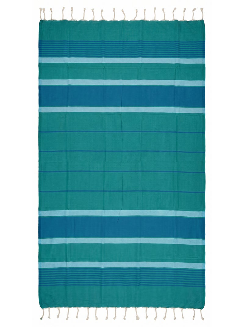 Fouta de algodón reciclado | Reva Azul turquesa - Kiabi