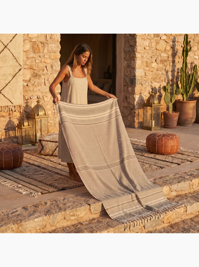 Fouta de algodón reciclado | Reva Beige - Kiabi
