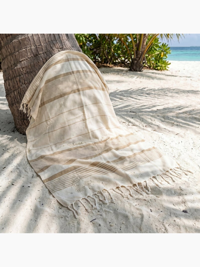 Fouta de algodón reciclado | Reva Beige - Kiabi