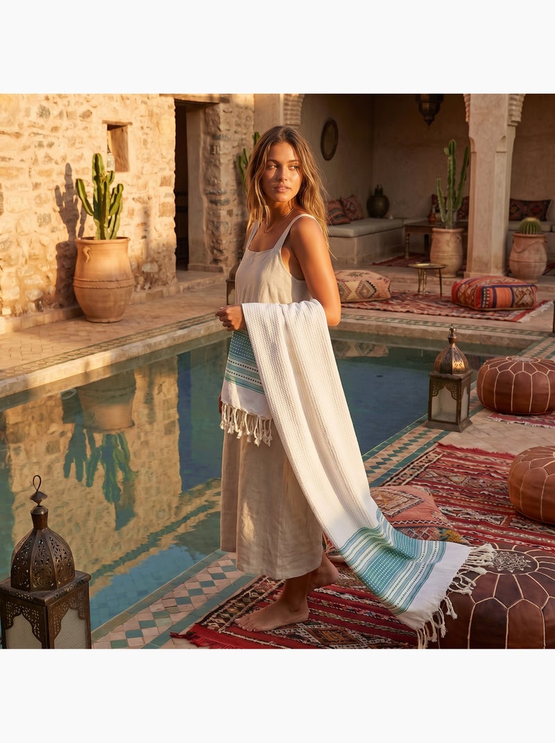 Fouta de algodón reciclado | Reva Blanco - Kiabi