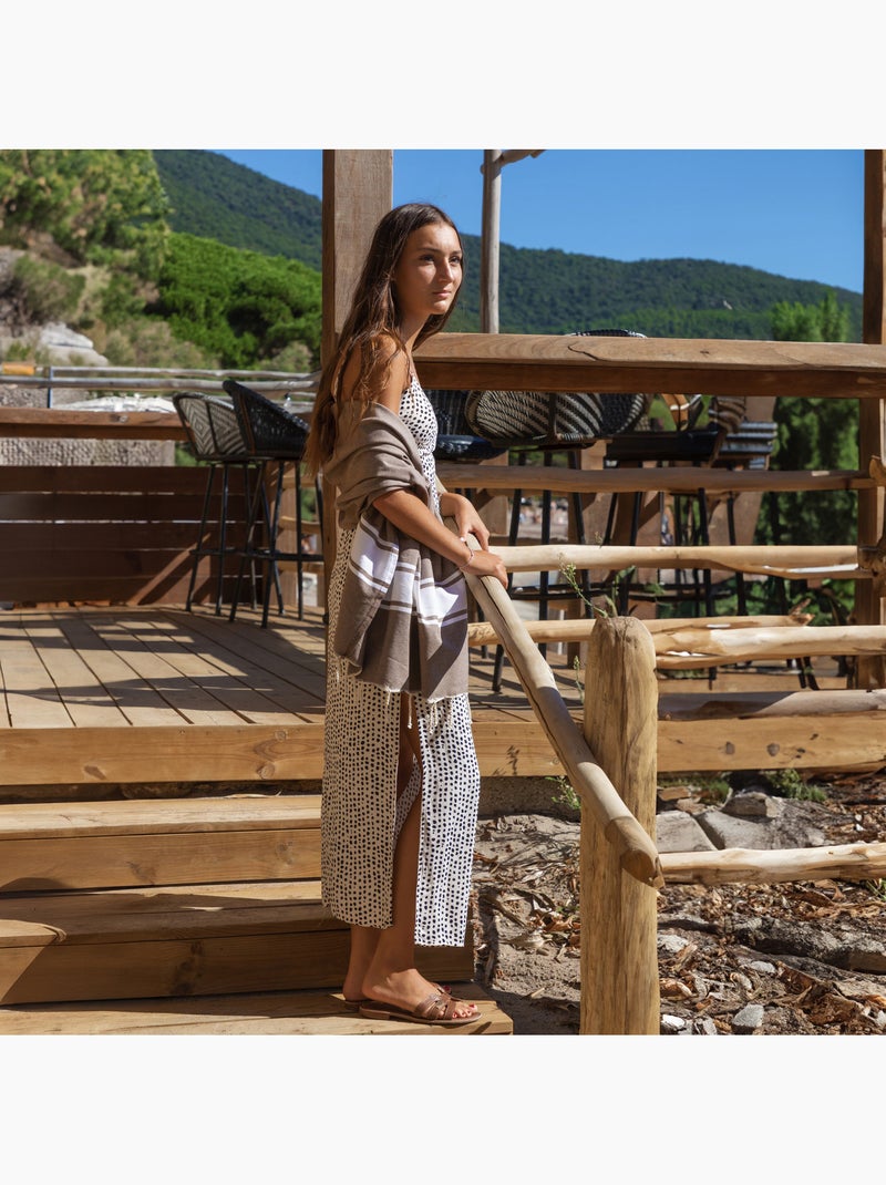 Fouta de algodón reciclado | Reva Gris topo - Kiabi