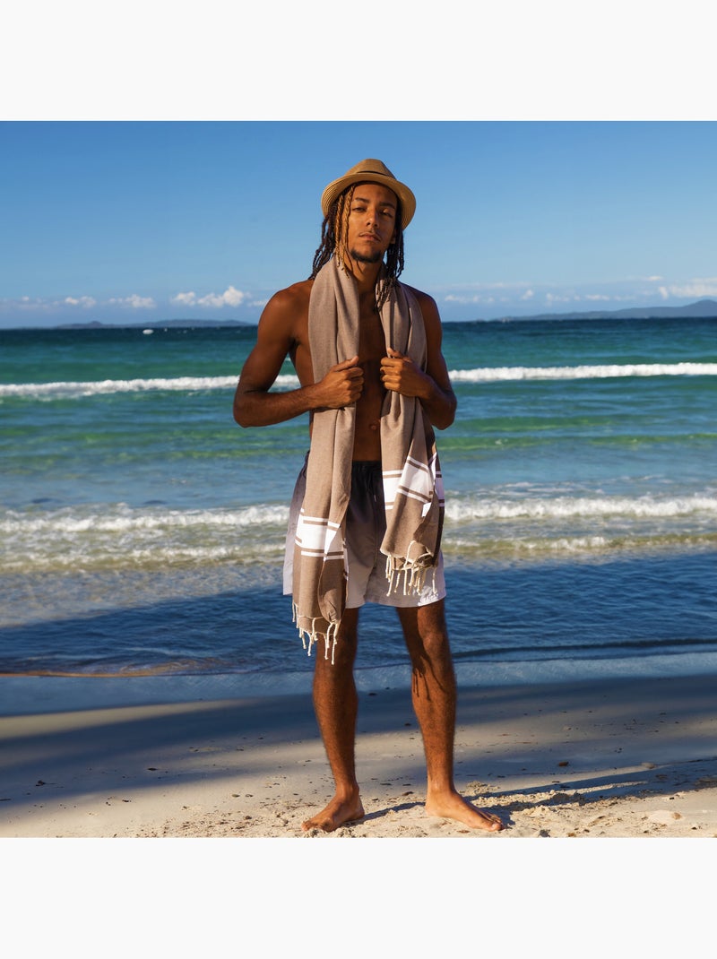 Fouta de algodón reciclado | Reva Gris topo - Kiabi