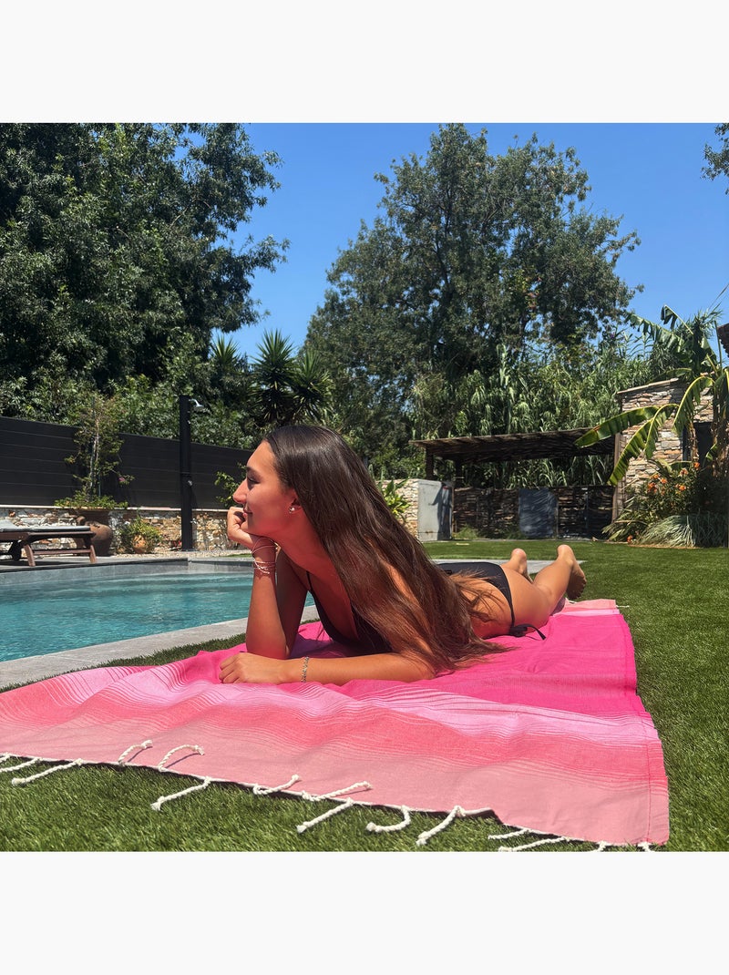 Fouta de algodón reciclado | Reva Rosa fucsia - Kiabi