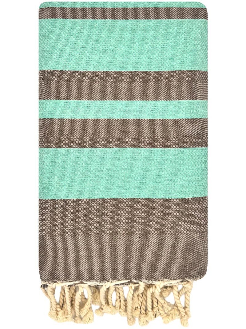 Fouta de playa jacquard en algodón reciclado | Reva Marrón chocolate - Kiabi