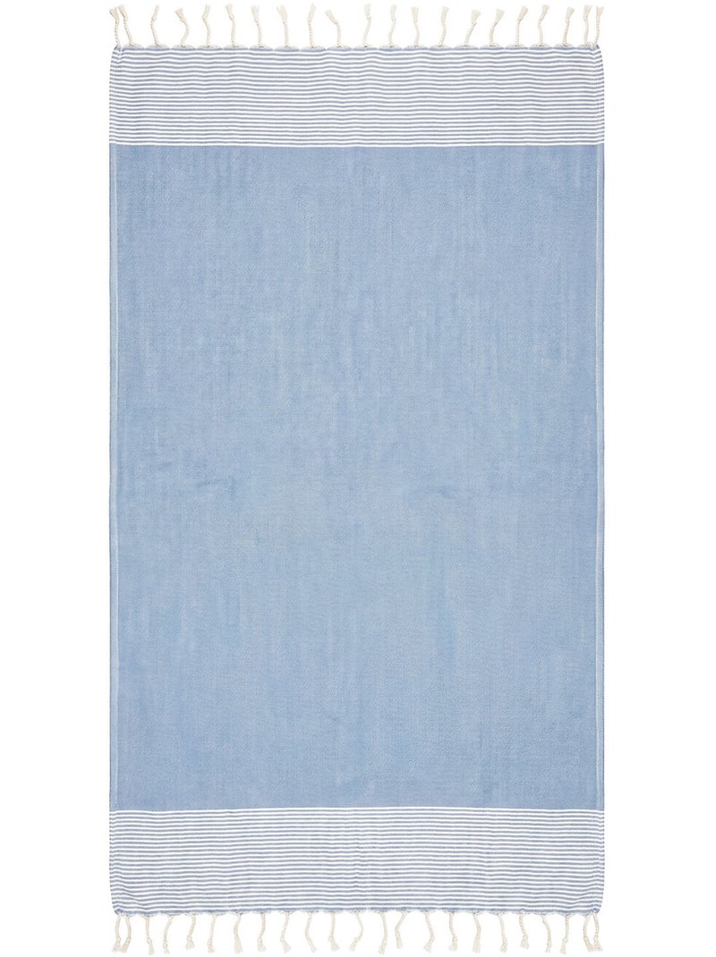 Fouta infantil toalla de playa algodón reciclado | Reva Azul cielo - Kiabi