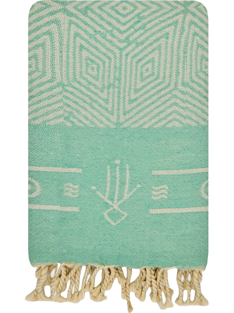 Fouta reversible en algodón reciclado | Reva Turquesa - Kiabi